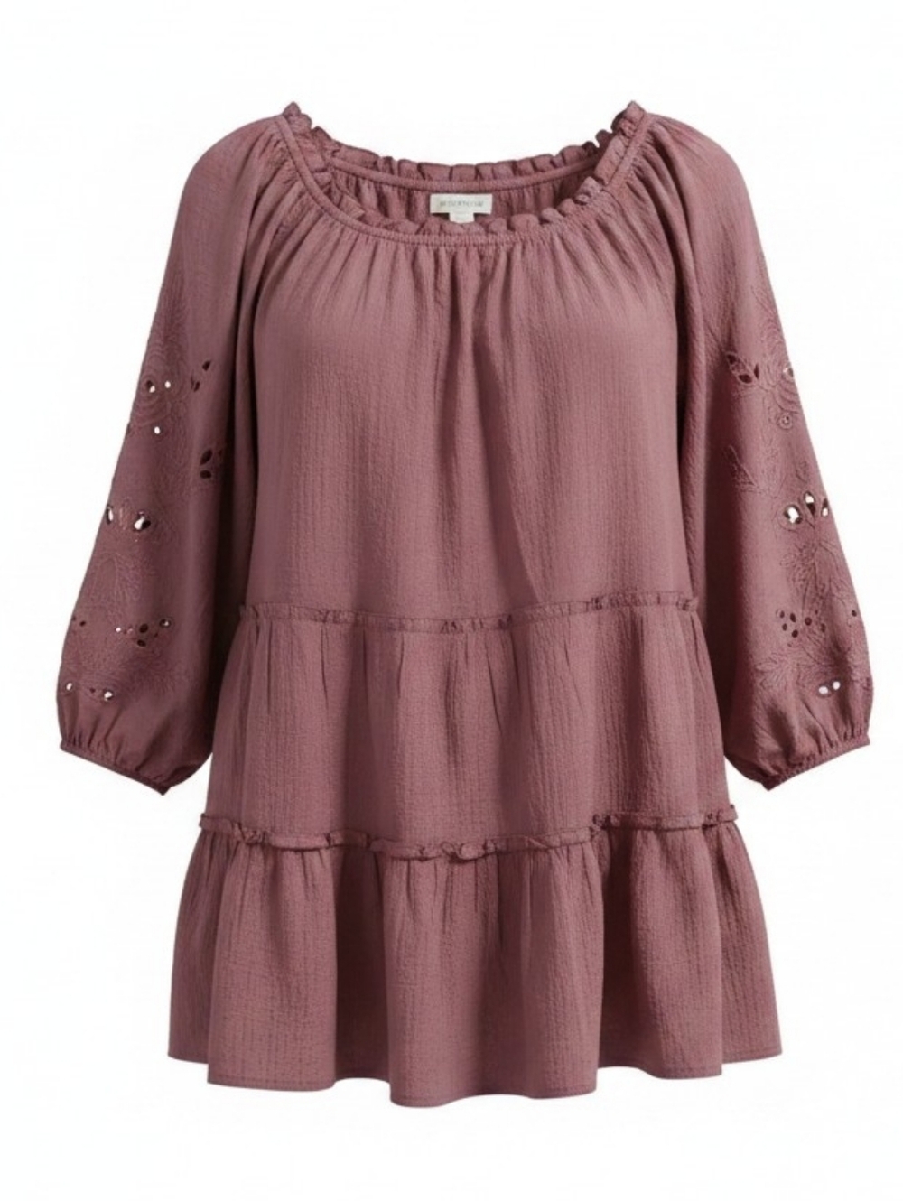 AXIOLOGY Womens Plus Size Boho Style Dress/  Long Tunic in Rasberry